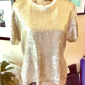 Chan Luu gold sequin top